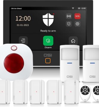 OSI Alarm System for Home Security (Gen 2)11 piece. DIY, Touch Screen, Motion Detection, Contact sensors, Wireless Siren, Remotes, Phone App, Compatible with Alexa, Continuous Updates,NO Monthly Fees