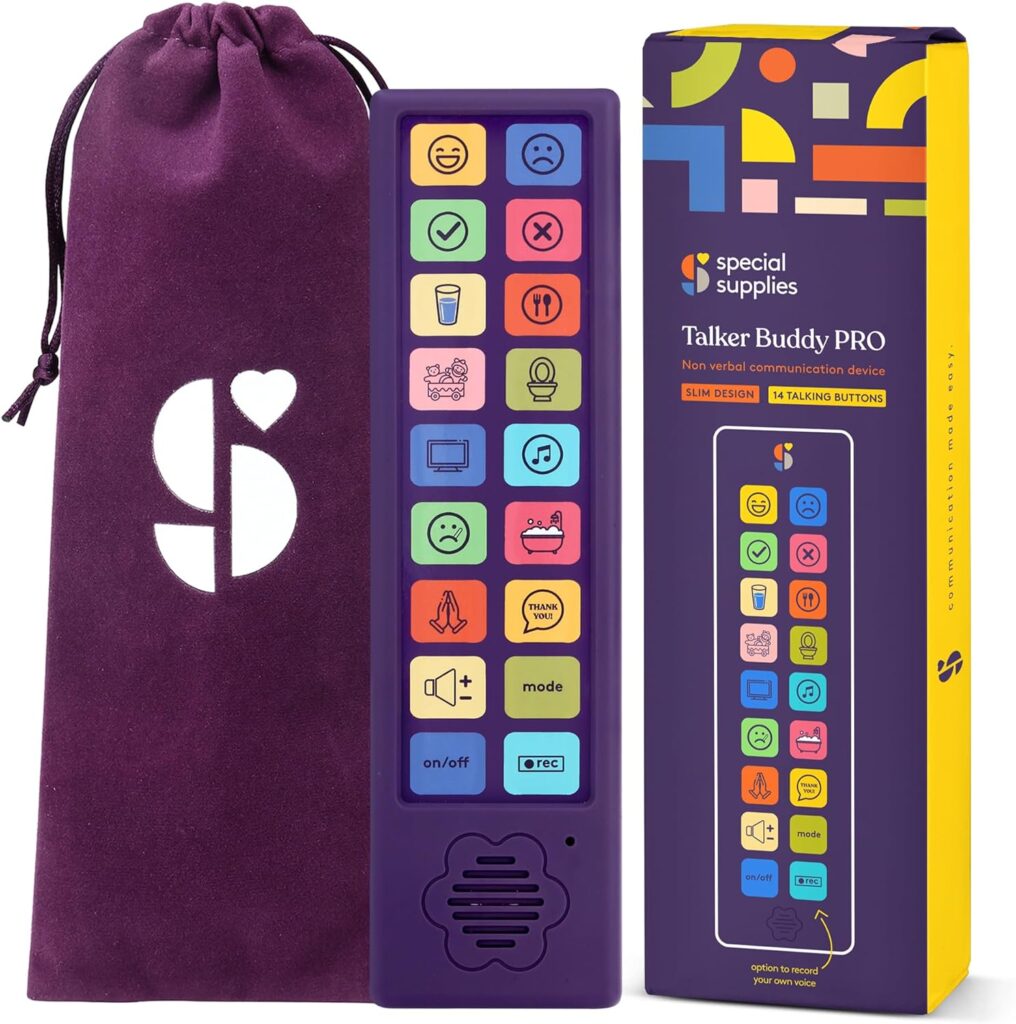 Special Supplies AAC Communication Device for Speech Therapy, Talker Buddy Communication Device for Non Verbal Kids & Adults, Autism Talking Aids for Home or School, Travel Bag, Recording Option Special Supplies AAC Communication Device for Speech Therapy, Talker Buddy Communication Device for Non Verbal Kids & Adults, Autism Talking Aids for Home or School, Travel Bag, Recording Option