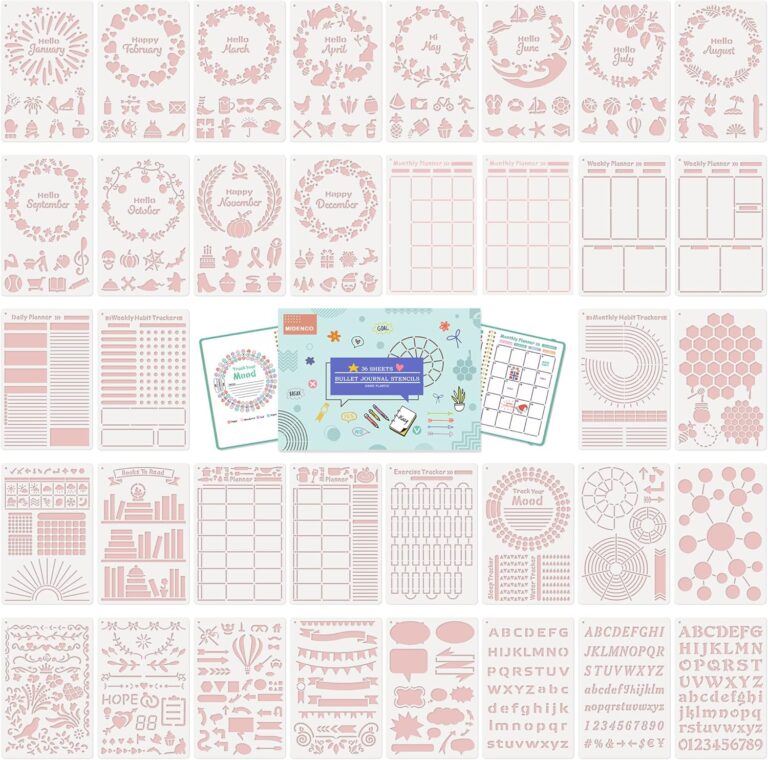 Bullet Journal Stencils (36PCS), Journal Supplies Accessories Kit for Bullet Journaling & Planner