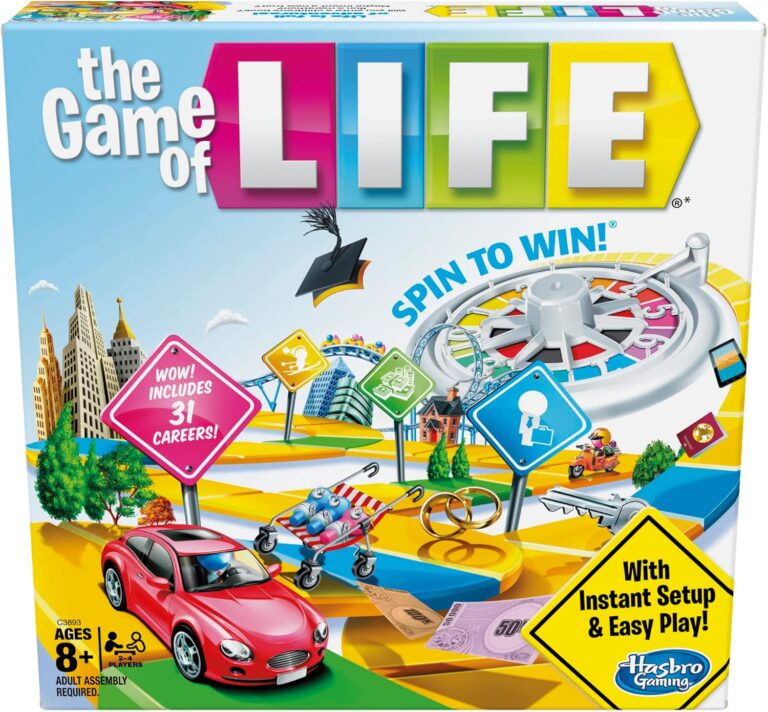 Hasbro Gaming The Game of Life Board Game, Family Games for Kids Ages 8+, Includes 31 Careers, Family Board Games for 2-4 Players, (Amazon Exclusive)