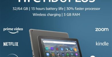 Amazon Fire HD 8 Plus tablet, 8” HD Display, 32 GB, 30% faster processor, 3GB RAM, wireless charging, (2022 release), Gray