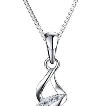 Necklace for Women, Sparkling Gift for Her, Moissanite Pendent for Her, 925 Sterling Silver Necklace for Anniversary Christmas Valentines Mothers Day