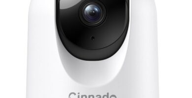 Cinnado Security Camera Indoor-2K 360° WiFi Cameras for Home Security，Pet/Dog/Baby Camera with Phone app, 2-Way Audio, Night Vision, 24/7 SD Card Storage, Works with Alexa & Google Home (2.4Ghz)-D1