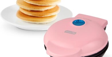 DASH Mini Maker Electric Round Griddle for Individual Pancakes, Cookies, Eggs & other on the go Breakfast, Lunch & Snacks with Indicator Light + Included Recipe Book – Pink