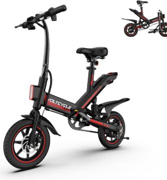 Electric Bike for Adults Teens, 14″ Folding Electric Bicycle,Commuter City E-Bike with 350W Motor and 36V 10.4Ah Battery,3 Levels Assist, Dual Disc Brakes,40 Miles PAS Range Mini E Bikes