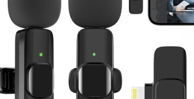 2 Pack Wireless Lavalier Microphone for iPhone, Professional Lapel Mics, Wireless Mic Plug-Play, Lapel Microphone for Video Recording Interview Vlog YouTube TikTok(for iPhone 14 and Below)