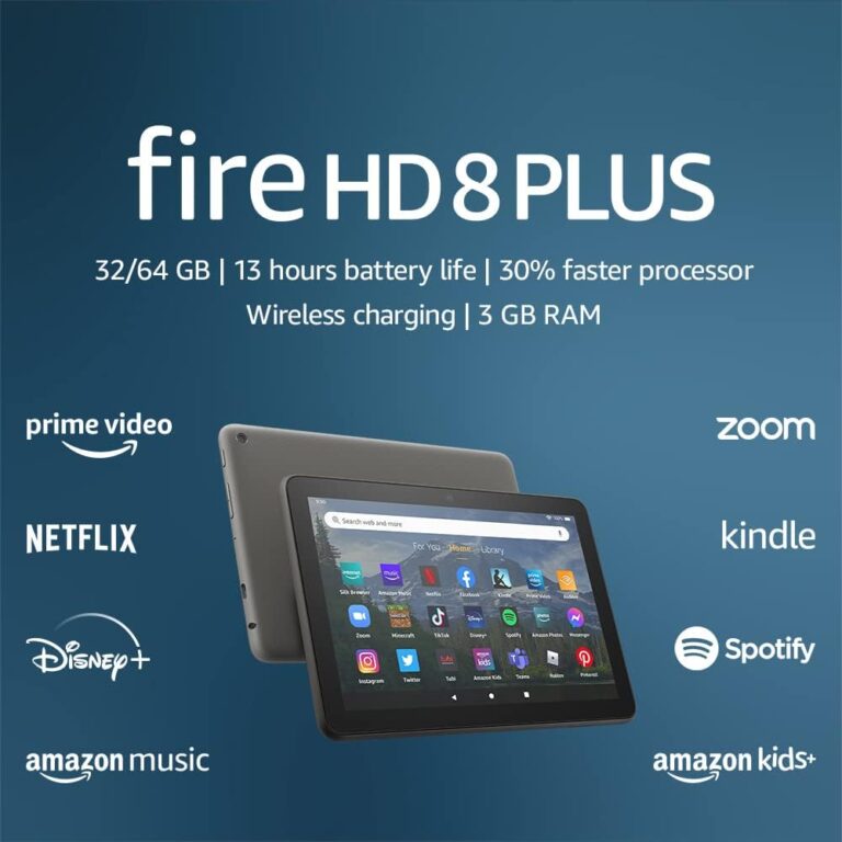 Like-New – Amazon Fire HD 8 Plus tablet, 8” HD Display, 32 GB, 30% faster processor, 3GB RAM, wireless charging, (2022 release), Gray