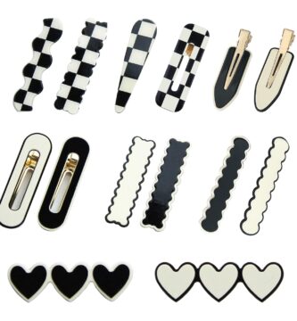14 PCS No Bend Hair Clips Black White Hair Barrettes Fashion Cute Acrylic Hair Pins for Women Korean Styling Minimalist Hairpin Vintage Hairpin Gift Hair Accessories