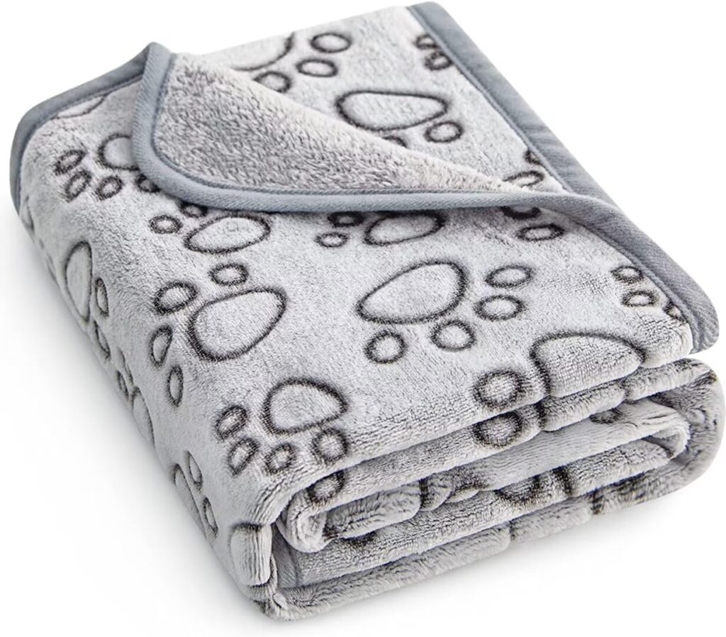 Stuffed® Premium Soft Dog Blanket Washable, 40″x32″ Cat Blanket for Indoor Cats Large Medium Small Dog Gifts Puppy Essentials (Grey)