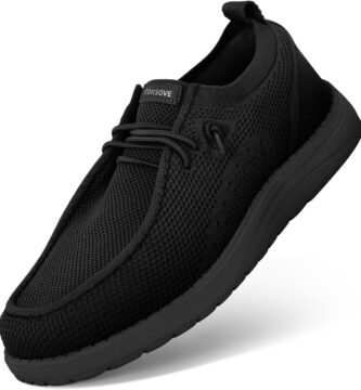 Wide Shoes for Men – Comfort Slip on Walking Loafers with Arch Support – Mens Wide Orthopedic Shoes for Plantar Fasciitis