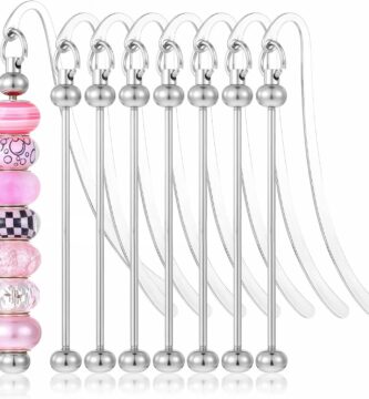 8 Pcs Beadable Bookmarks DIY Metal Blank Bar Modern Bookmark DIY Bookmarks Craft Jewelry Pendant Charm Gift for Book Lovers Student Teacher Office Supplies(Silver)