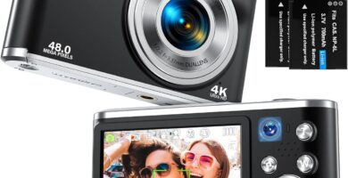 Digital Camera FHD 4K Vlogging Camera with Autofocus Dual Lens 48MP 16X Digital Zoom 2.8″ IPS Screen Compact Travel Video Camera for Teens Adult Beginner,32GB Card,2 Batteries,Black