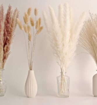 65PCS Pampas Grass Decor, Including pompas Floral, Reed Dried Grass and Bunny Tails Dried Flowers, Natural Dried Pampas Grass Bouquet for Boho Decor Wedding, Home Decoration