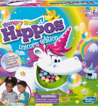 Hasbro Gaming Hungry Hippos Unicorn Edition Pre-School Board Game for Kids Ages 4 and Up; 2-4 Players (Amazon Exclusive)