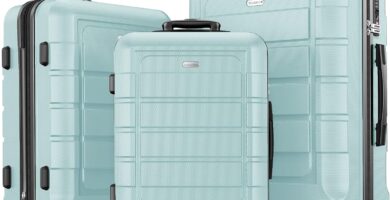 SHOWKOO Luggage Sets Expandable PC+ABS Durable Suitcase Double Wheels TSA Lock Mint Green