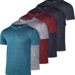 Real Essentials 5 Pack: Men’s Short Sleeve Dry Fit T-Shirts – Moisture Wicking Athletic Workout Gym Fitness Casual Tees
