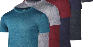 Real Essentials 5 Pack: Men’s Short Sleeve Dry Fit T-Shirts – Moisture Wicking Athletic Workout Gym Fitness Casual Tees