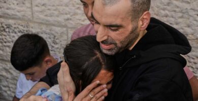 Palestinians praise as prisoners are absolved through Israel : NPR