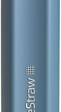 LifeStraw Peak Series Personal Water Filter for Hiking, Camping, Travel, and Emergency Preparedness, 1 Pack, Mountain Blue