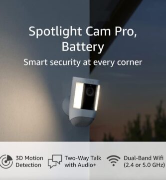 Ring Spotlight Cam Pro, Battery, Home or business security, Retinal 2K Video, Color Night Vision and Two-Way Talk with Audio+, White
