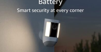 Ring Spotlight Cam Pro, Battery, Home or business security, Retinal 2K Video, Color Night Vision and Two-Way Talk with Audio+, White