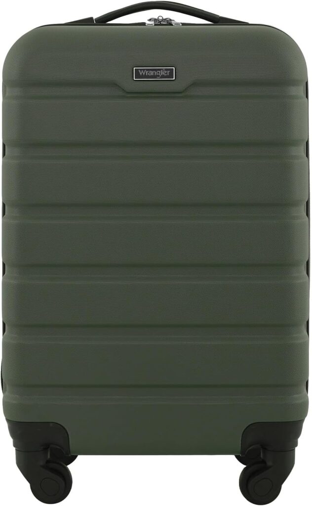 Wrangler 22″ Hardside Spinner Carry-On Luggage, Olive