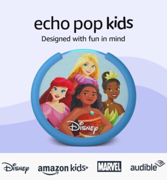 Amazon Echo Pop Kids (newest model), Designed for kids, with parental controls, Includes 6 months of Amazon Kids+, Disney Princess