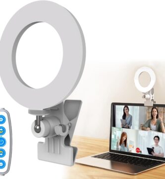 Ring Light 5” USB Portable Lighting 3200k-6500K Dimmable Led Clip on Computer Monitor Laptop Phone for Content Creator (YouTube/TikTok/Twitch) Makeup,Conference,Selfie,Video,Vlog (White)