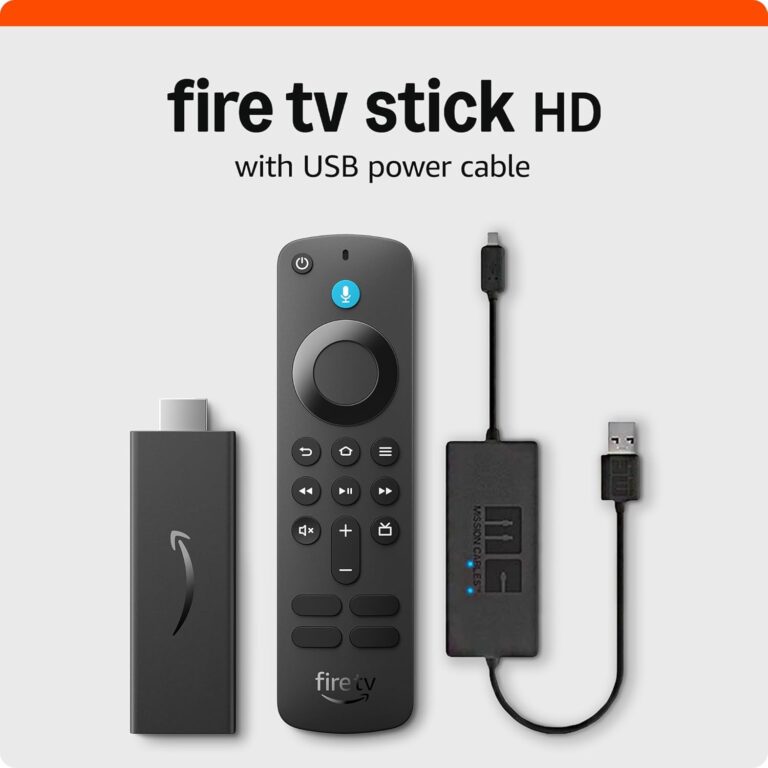Amazon Fire TV Stick HD bundle with Made for Amazon, USB Power Cable