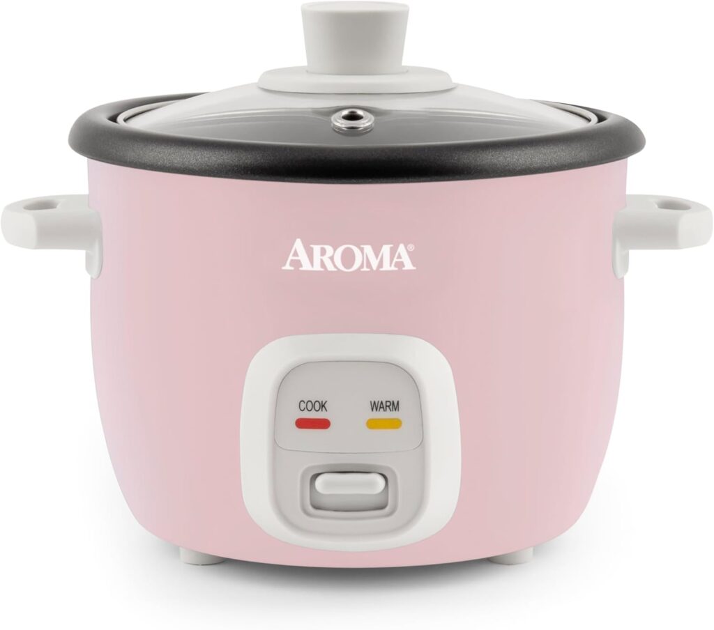Aroma Housewares 4-Cups (Cooked) / 1Qt. Rice & Grain Cooker (ARC-302NGP), Pink Aroma Housewares 4-Cups (Cooked) / 1Qt. Rice & Grain Cooker (ARC-302NGP), Pink