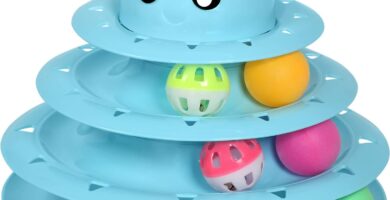 UPSKY Cat Toy Roller 3-Level Turntable Cat Toys Balls with Six Colorful Balls Interactive Kitten Fun Mental Physical Exercise Puzzle Kitten Toys