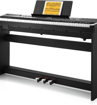 Donner DEP-20 Beginner Digital Piano 88 Key Full Size Weighted Keyboard, Portable Electric Piano with Furniture Stand, 3-Pedal Unit