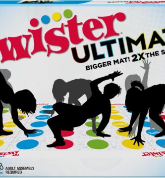 Hasbro Gaming Twister Ultimate: Bigger Mat, More Colored Spots, Family, Kids Party Game Age 6+; Compatible with Alexa (Amazon Exclusive)