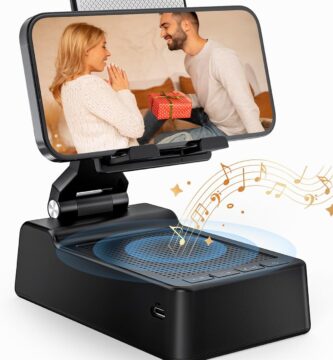 Gifts for Men Women, Phone Stand with Bluetooth Speaker, HD Surround Sound Speaker, Compatible with all iPhone/Android phones iPad Kindle, Cool Gadget Gift for Men Women Dad Mom Christmas Birthday
