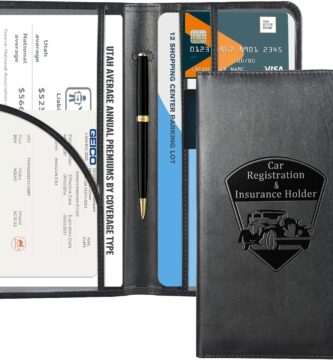 CoBak Car Registration and Insurance Holder – Vehicle Glove Box Car Organizer, Auto Truck Comparment Accessories Case for Essential Document, Driver License, Cards