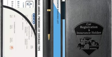 CoBak Car Registration and Insurance Holder – Vehicle Glove Box Car Organizer, Auto Truck Comparment Accessories Case for Essential Document, Driver License, Cards