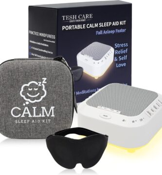 Portable Calm Sleep Device kit with 9 Mindfulness Meditations for Beginners, Sleep 3D Mask,Case,28 Nature Sounds, Meditation for Stress Relief,Self Care,Money,Positivity,Adult,Kids