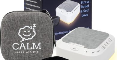 Portable Calm Sleep Device kit with 9 Mindfulness Meditations for Beginners, Sleep 3D Mask,Case,28 Nature Sounds, Meditation for Stress Relief,Self Care,Money,Positivity,Adult,Kids