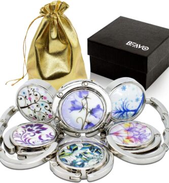 Set of 6 Mixed Pattern Foldable Womens Bag Purse Hook Handbag Hanger Holder