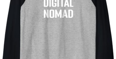 Digital Nomad World Travel Work Gear Raglan Baseball Tee