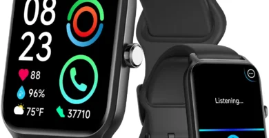 Smart Watch for Men Women Alexa Built-in, 1.83″ HD Fitness Tracker Touchscreen with Call Function, IP68 Waterproof, 120+ Sport Modes, 24/7 Heart Rate/Sleep Monitor, iOS Android Compatible (Black)