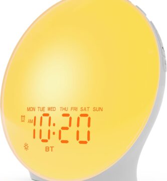JALL Sunrise Alarm Clock White Noise Sound Machine with 22 Soothing Sounds, 17 NightLights, Bluetooth Speaker, Wake Up Light Alarm Clock for Bedrooms, Heavy Sleepers, Ideal Gift for Baby, Kids Seniors