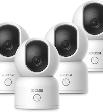 ZOSI 2K Indoor Pan/Tilt Security Camera, 4 Pack C518 360 Degree Baby Pet Monitor, 2.4G/5G Dual-Band WiFi Smart Home Cam with Phone App,2 Way Audio, Cloud & Memory Card Storage, Plug-in