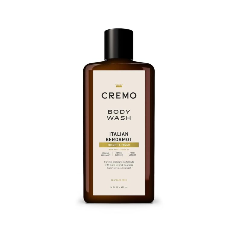 Cremo Body Wash Men, Notes of Italian Bergamot, Neroli Blossom, and Fresh Vetiver, Rich-Lathering Italian Bergamot, 16 Fl Oz