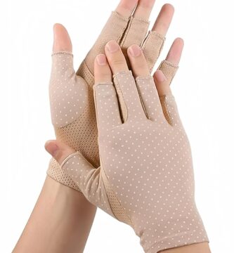 INOGIH Women Sunblock-Fingerless Gloves UV-Sun-Protection Driving Non-Slip Outdoor Gloves for Women Girls