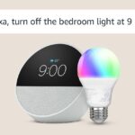 Echo Spot with Amazon Basics Smart Color Bulb