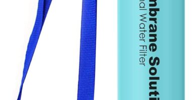 Membrane Solutions Straw Water Filter S1, NSF/ANSI 42&372&401 certificated, Survival Filtration Portable Gear, Emergency Preparedness, Supply for Drinking Hiking Camping Team Family Outing