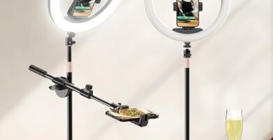 UBeesize 12″ Desk Ring Light with Stand and Phone Holder, Overhead Phone Mount for Video Recording, Zoom Meeting, Live Streaming, Tiktok, YouTube,Compatible with iPhone, Android, Cameras UBeesize 12″ Desk Ring Light with Stand and Phone Holder, Overhead Phone Mount for Video Recording, Zoom Meeting, Live Streaming, Tiktok, YouTube,Compatible with iPhone, Android, Cameras