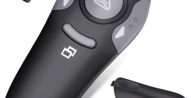 Wireless Presentation Clicker for PowerPoint Presentations, USB Dongle Presenter Remote with Laser Pointer Slide Clickers for Mac/Windows/Linux, Computer/Laptop, Google Slide/PPT/Keynote