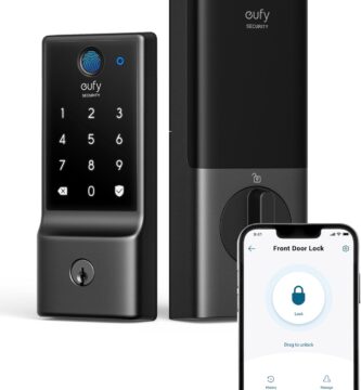 eufy Security Smart Lock C220, Fingerprint Keyless Entry Door Lock, Built-in Wi-Fi, App Remote Control, Front Door Smart Lock Deadbolt, 8Months Battery, Reliable Power, IP53 Waterproof, BHMA Grade 3